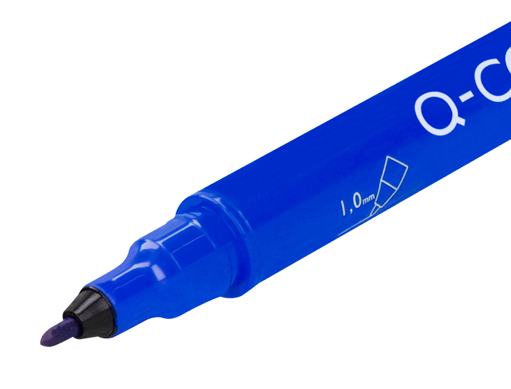 MARCADOR Q-CONNECT MARCADOR PERMANENTE DUPLA PONTA COR AZUL 0,4 MM E 1 MM