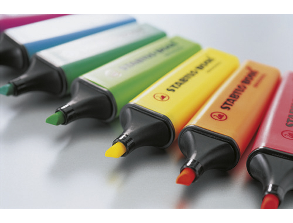 MARCADOR FLUORESCENTE STABILO BOSS 70 ARTY LINE CORES QUENTES ESTOJO CARTAO DE 10 UNIDADES CORES