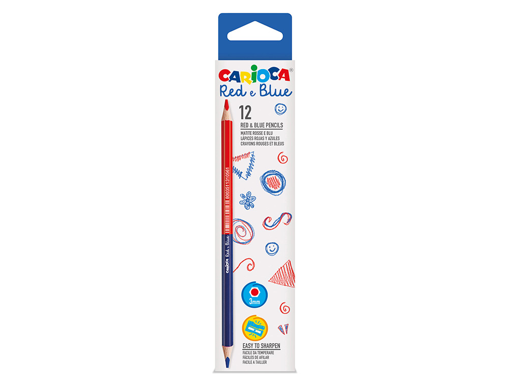 LAPIS BICOR CARIOCA VERMELHO/AZUL CAIXA DE 12 UNIDADES