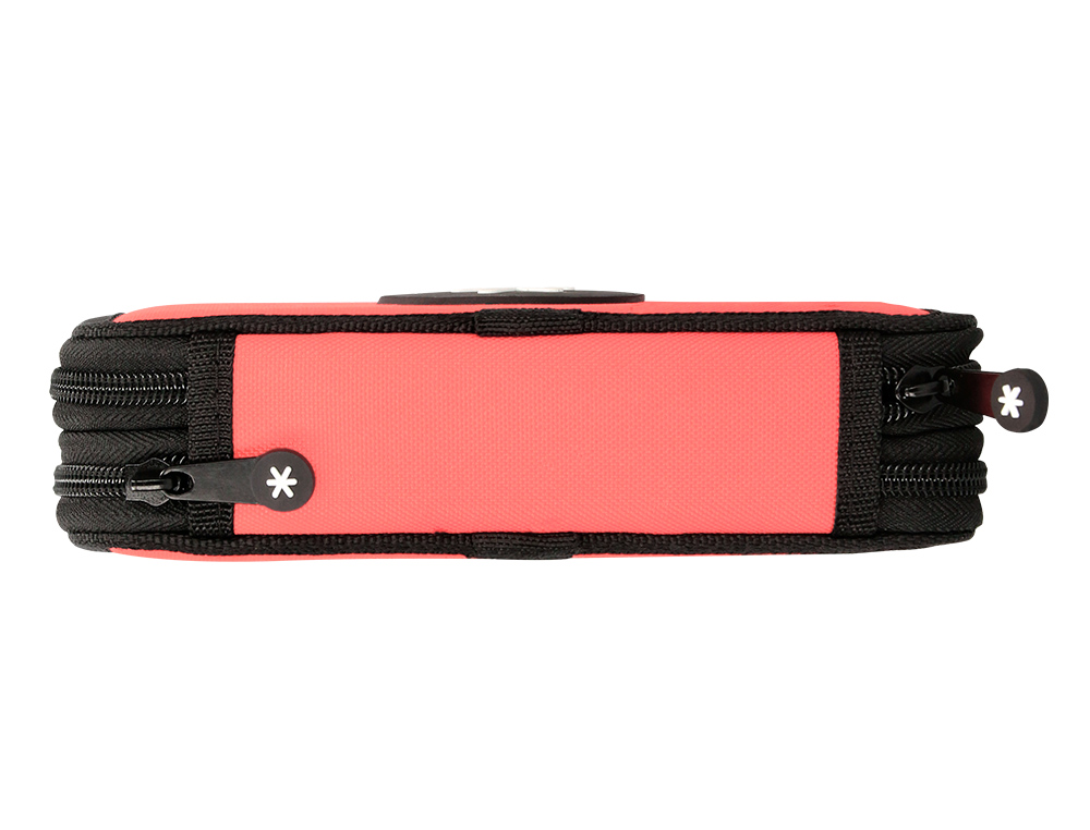 ESTOJO ESCOLAR ANTARTIK DUPLO COR CORAL 28 PECAS 200X125X45 MM