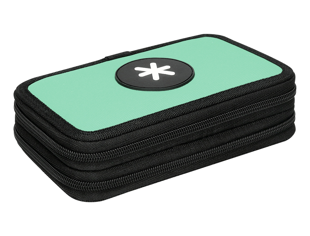 ESTOJO ESCOLAR ANTARTIK DUPLO COR MENTA 28 PECAS 200X125X45 MM