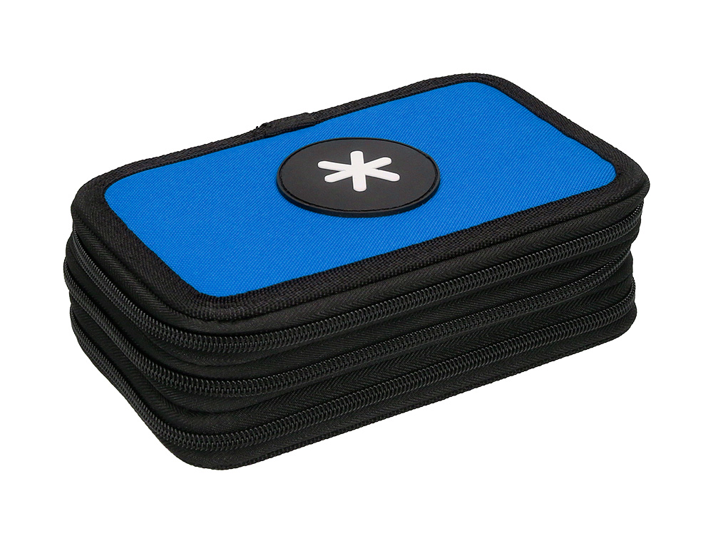 ESTOJO ESCOLAR ANTARTIK TRIPLO COR AZUL 36 PECAS 200X125X65 MM