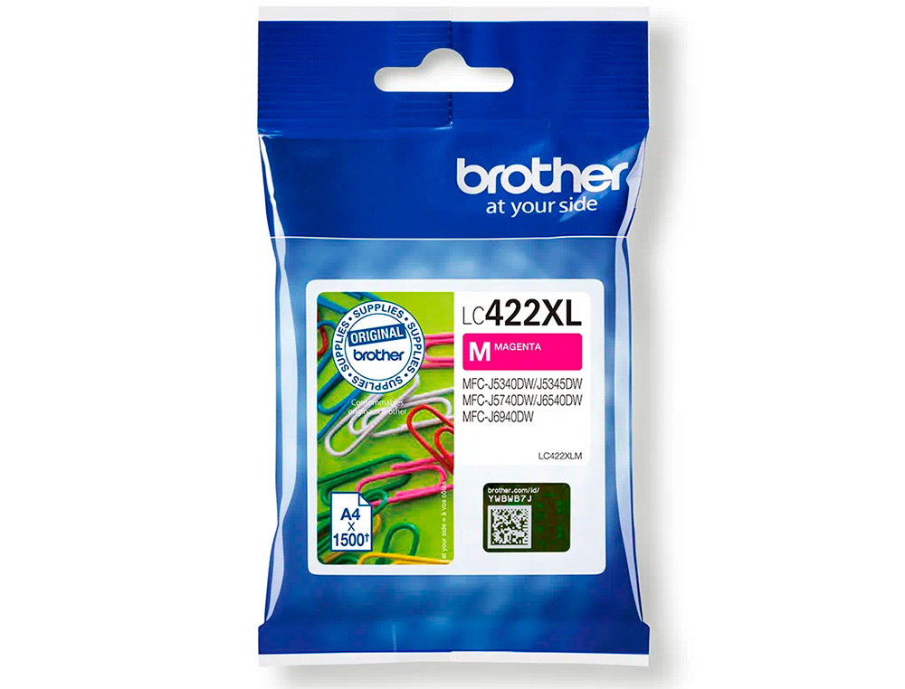 TINTEIRO BROTHER LC-422XLM MAGENTA MFC-J5340DW / MFC-J5740DW / MFC-J6540DW / MFC-J6940DW 1500 PAGINAS