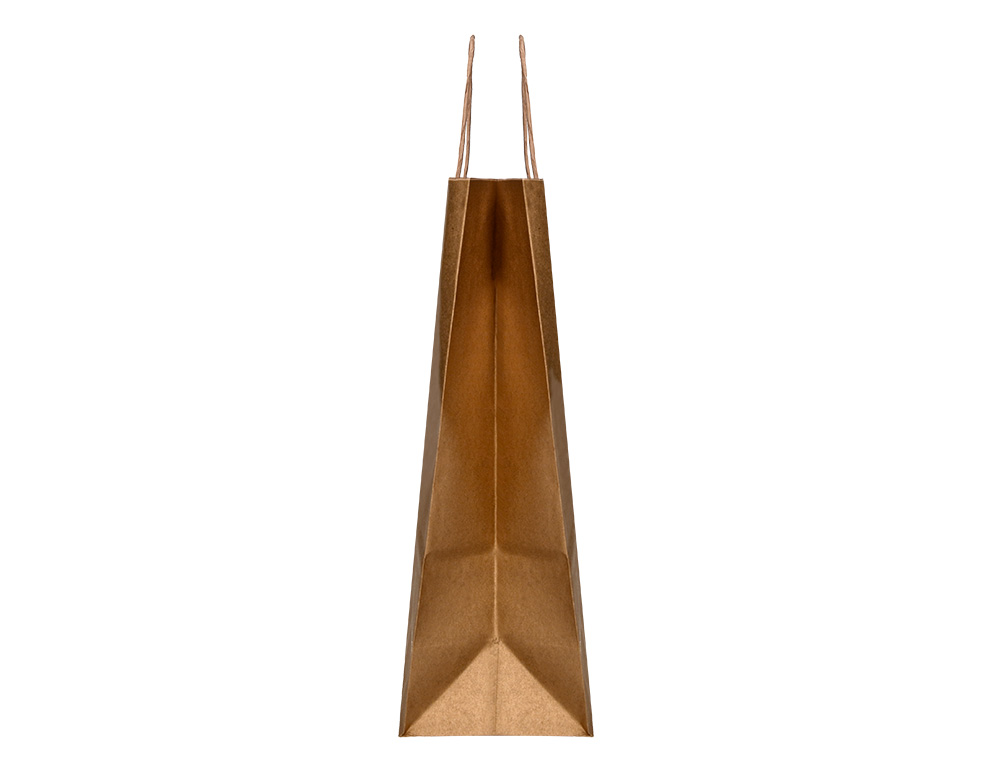 SACO DE PAPEL Q-CONNECT KRAFT NATURAL LISO XS COM ASA TORCIDA 180X240X80 MM
