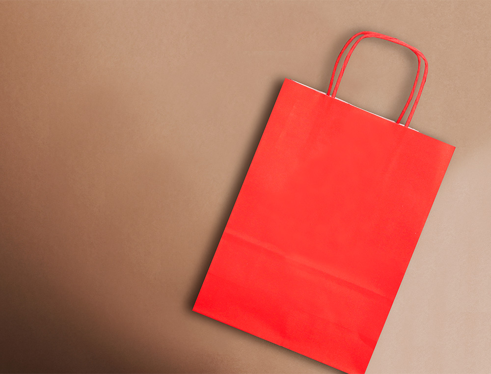 SACO DE PAPEL Q-CONNECT CELULOSE VERMELHO S COM ASA TORCIDA 240X320X10 MM