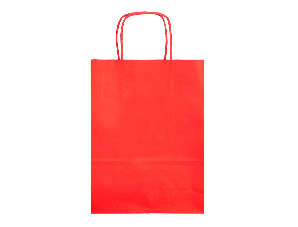 SACO DE PAPEL Q-CONNECT CELULOSE VERMELHO S COM ASA TORCIDA 240X320X10 MM