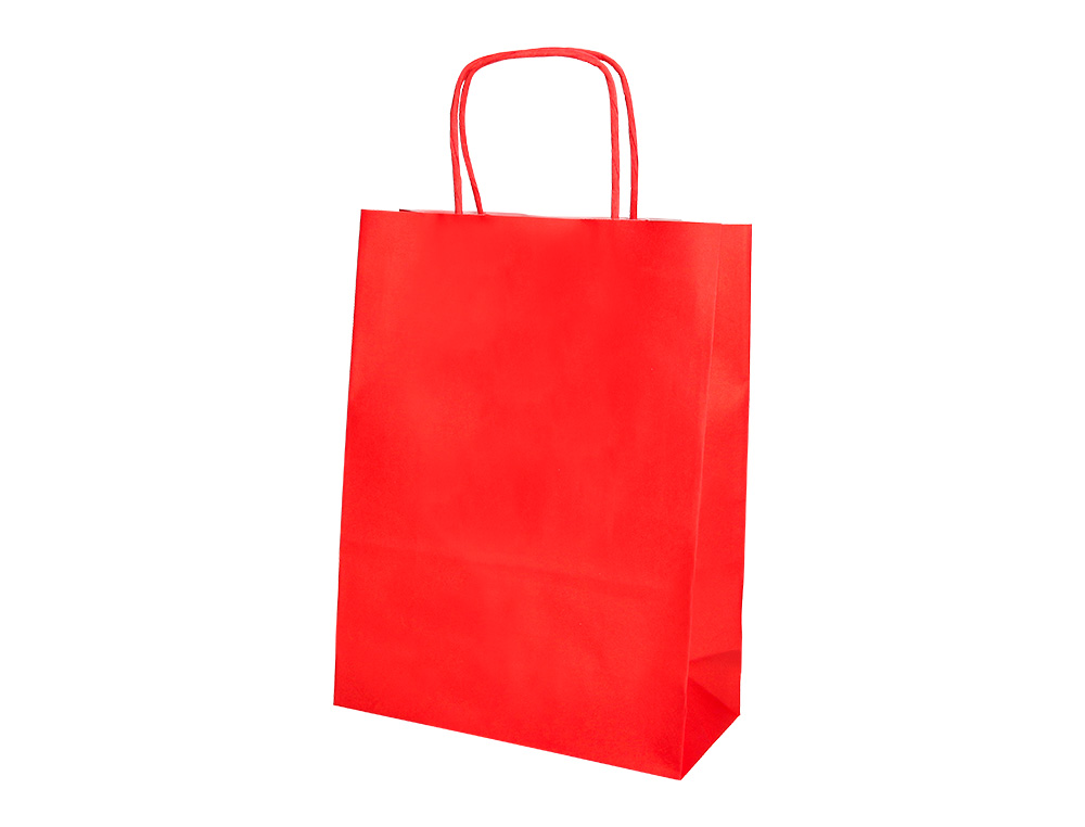 SACO DE PAPEL Q-CONNECT CELULOSE VERMELHO S COM ASA TORCIDA 240X320X10 MM