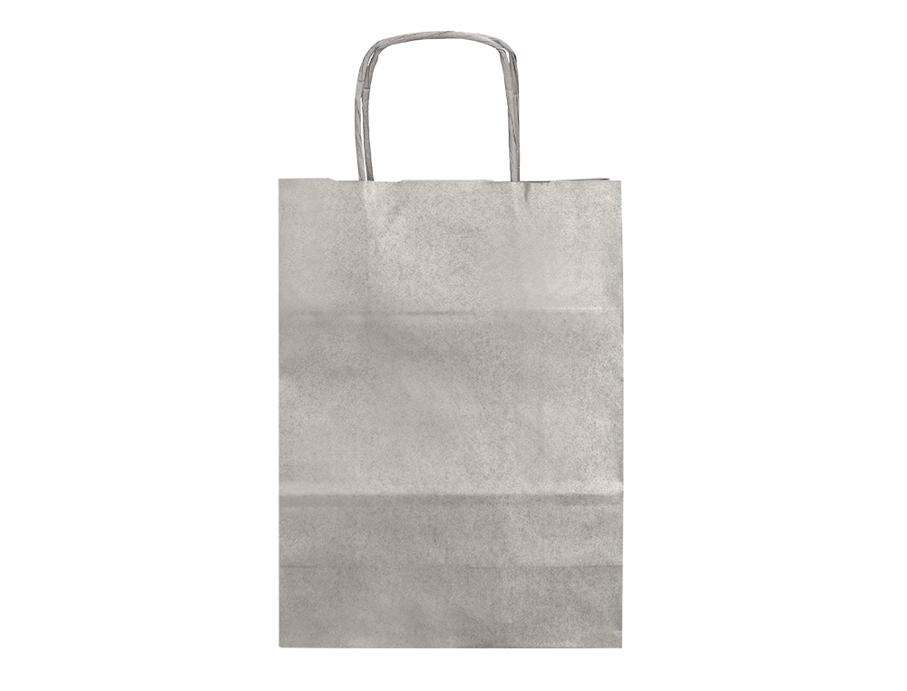 SACO DE PAPEL Q-CONNECT KRAFT PRATA L COM ASA TORCIDA 320X400X14 MM