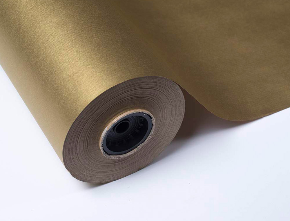 PAPEL FANTASIA BASIKA METALIZADO OURO BOBINE LARGURA 62 CM COMPRIMENTO 80 M