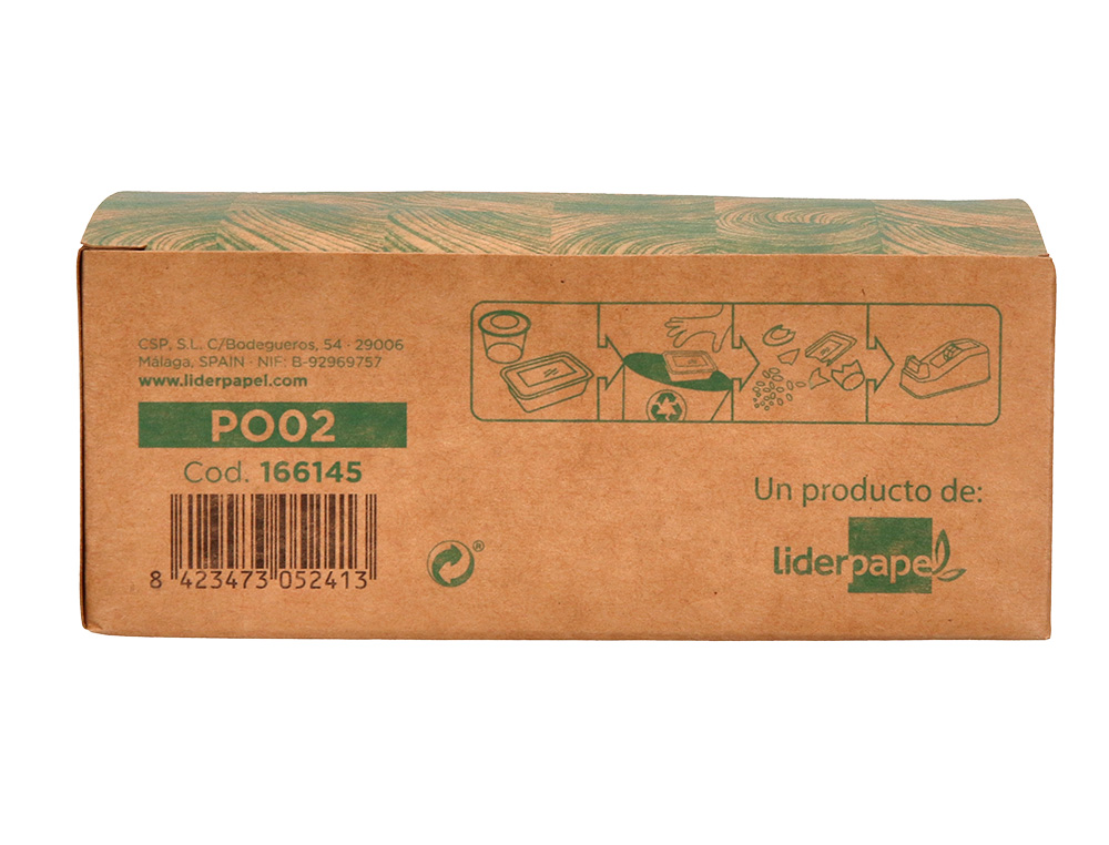 DESENROLADOR DE SECRETARIA LIDERPAPEL ECOUSE 100% PLASTICO RECICLADO PARA FITA DE 33 MT COR VERDE