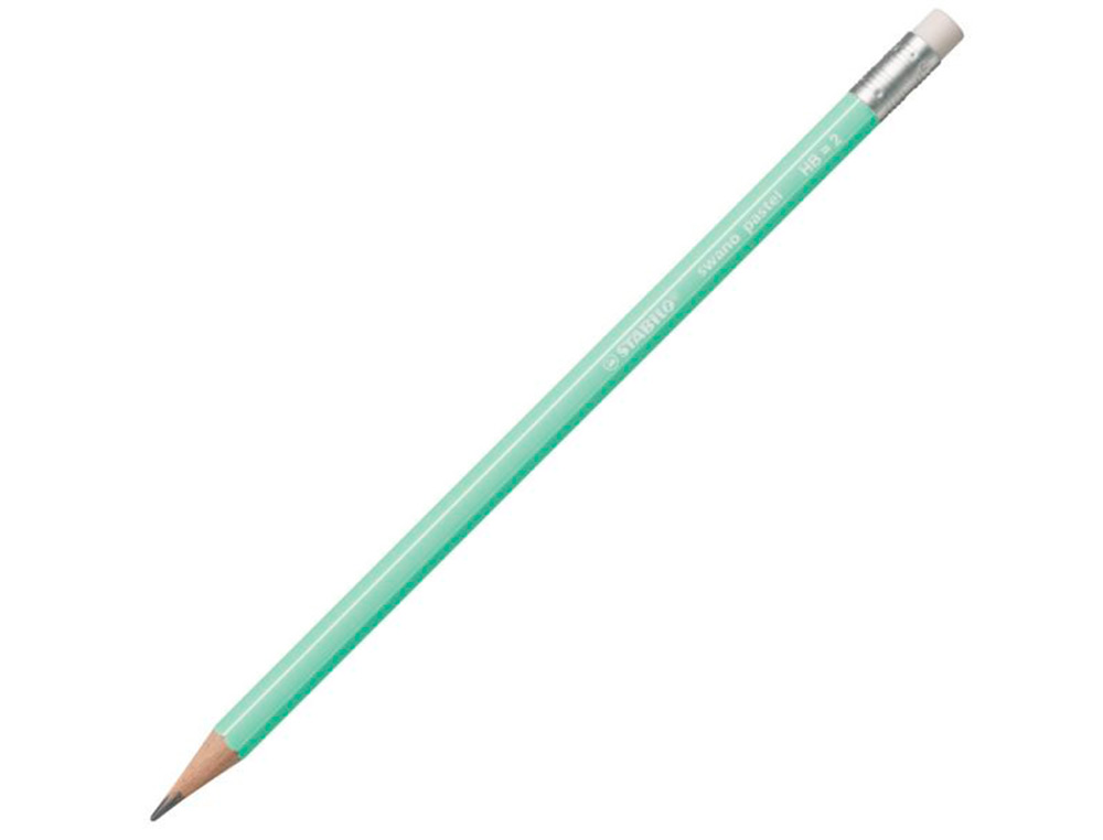 LAPIS DE GRAFITE STABILO SWANO COM BORRACHA MINA 2,2 MM DUREZA HB VERDE PASTEL