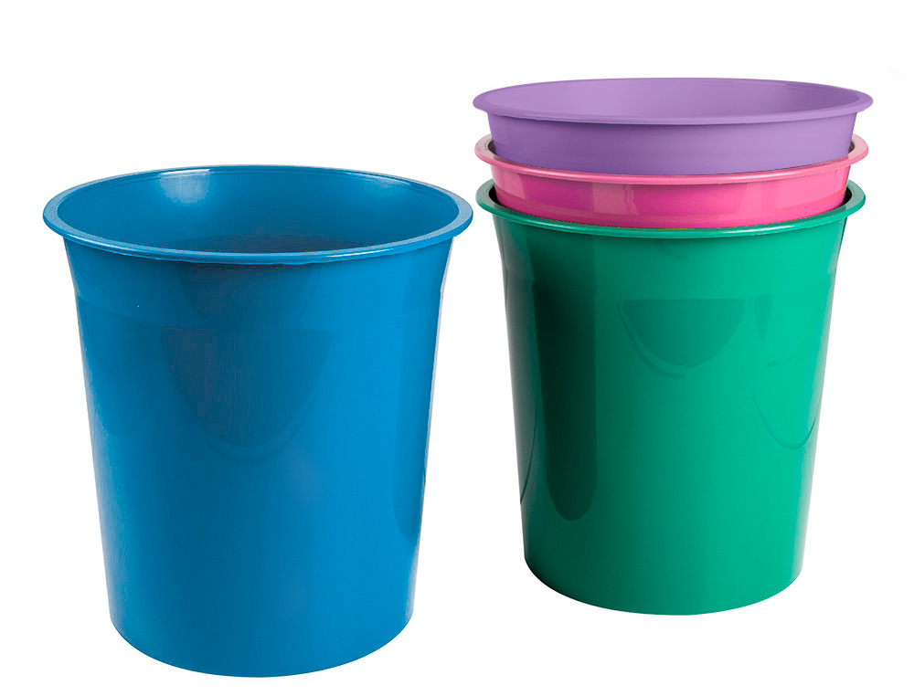 CESTO PLASTICO LIDERPAPEL ECOUSE 100% RECICLADO LAVANDA OPACO 13 LITROS