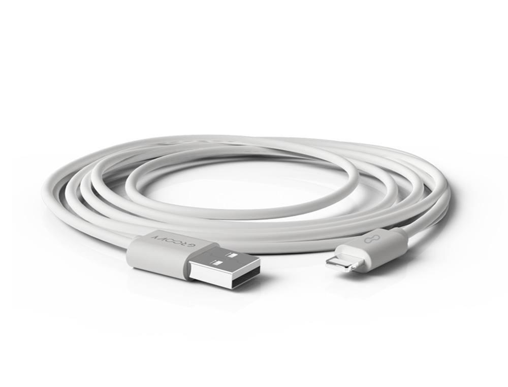 CABO GROOVY USB 2.0 A APPLE LIGHTNING COMPRIMENTO DE CABO 2 METROS COR BRANCO