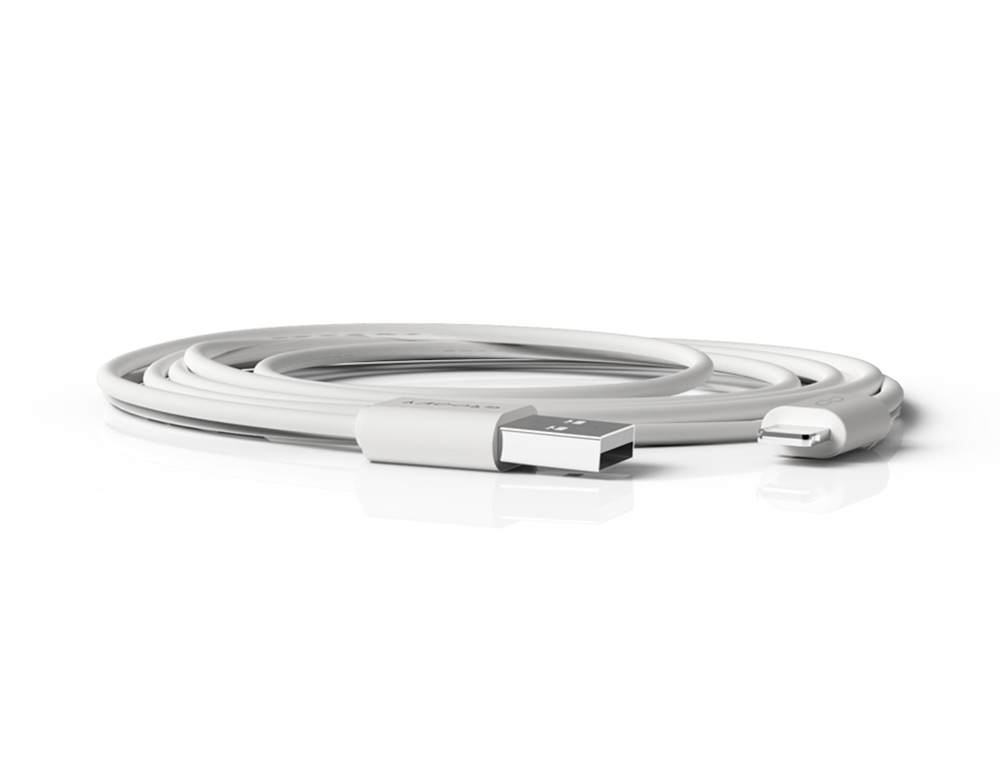 CABO GROOVY USB 2.0 A APPLE LIGHTNING COMPRIMENTO DE CABO 2 METROS COR BRANCO