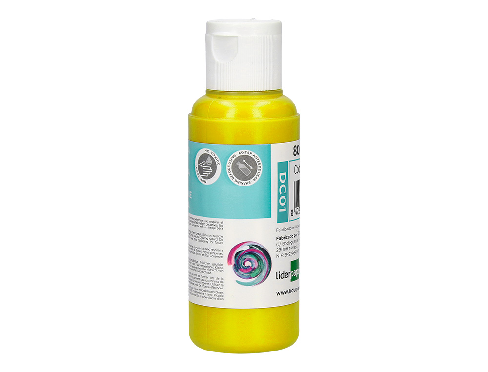 PINTURA ACRILICA LIDERPAPEL FRASCO DE 80 ML AMARELO