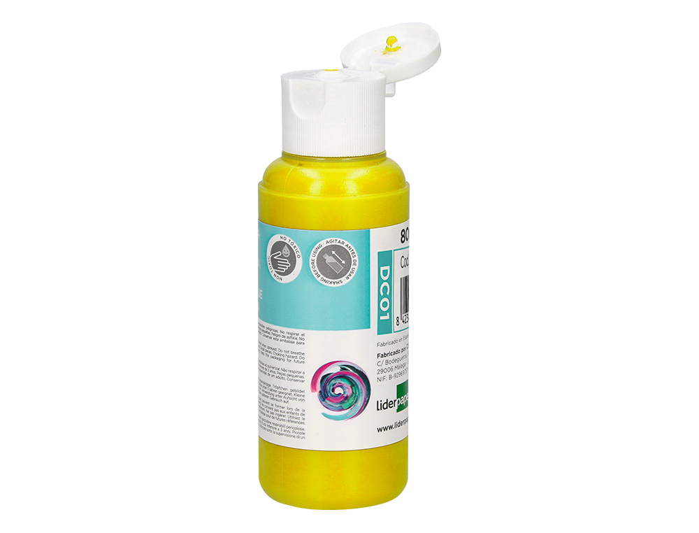 PINTURA ACRILICA LIDERPAPEL FRASCO DE 80 ML AMARELO