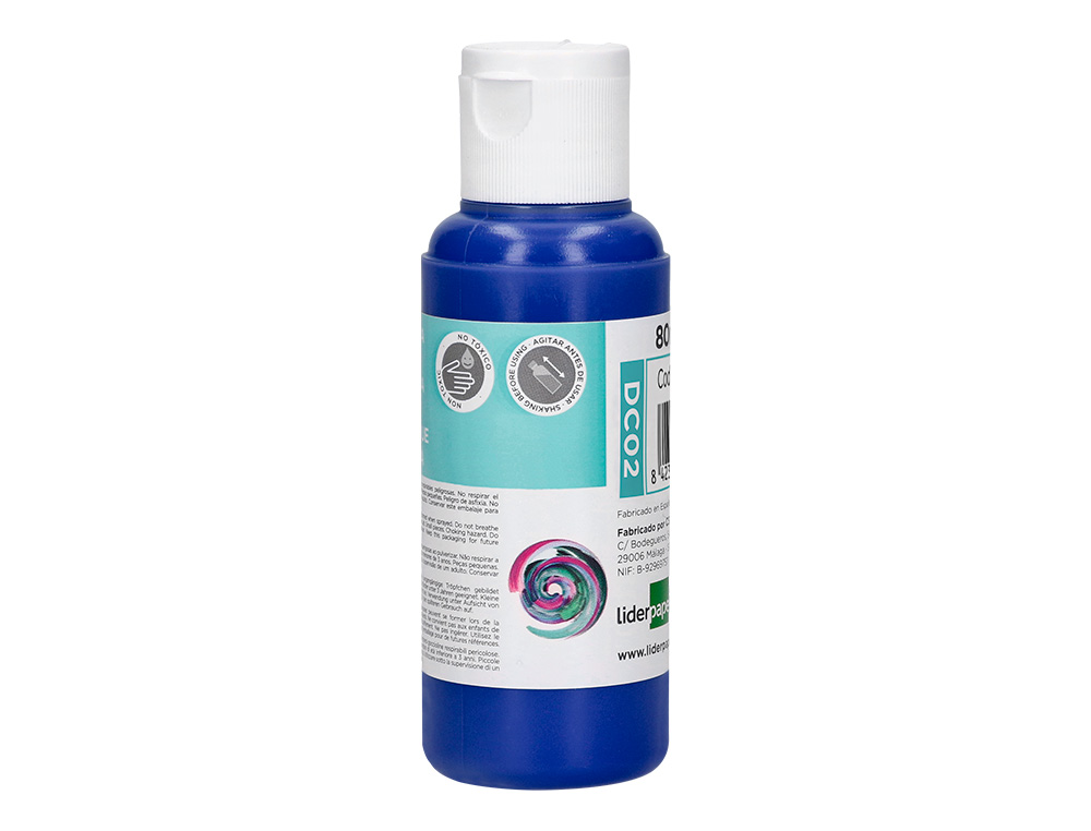 PINTURA ACRILICA LIDERPAPEL FRASCO DE 80 ML AZUL ULTRAMAR