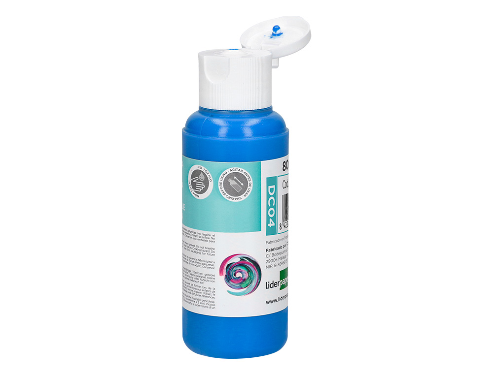 PINTURA ACRILICA LIDERPAPEL FRASCO DE 80 ML CIAN
