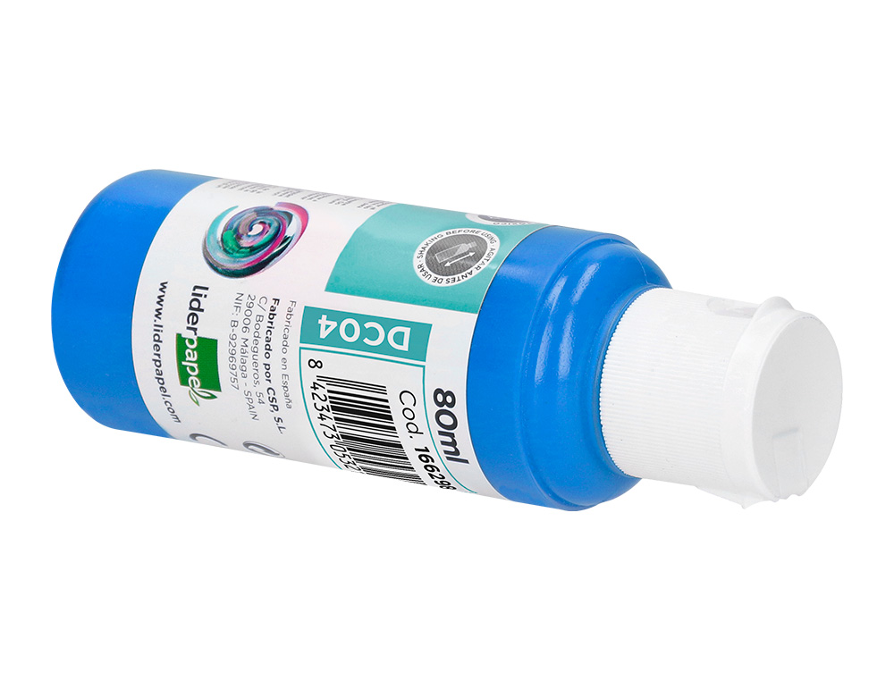 PINTURA ACRILICA LIDERPAPEL FRASCO DE 80 ML CIAN