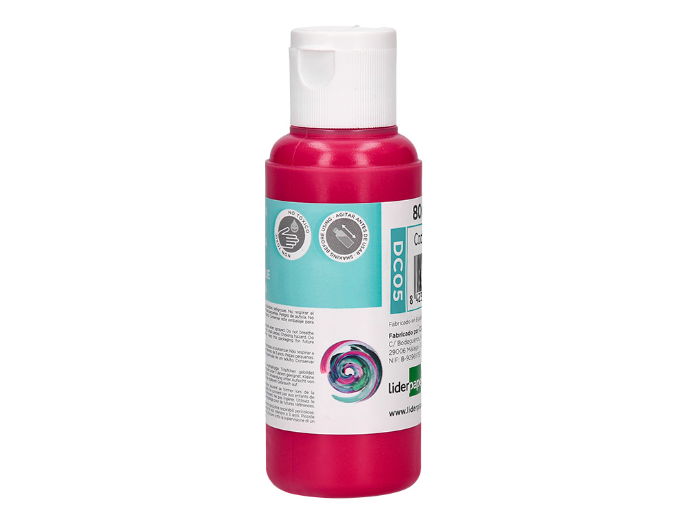 PINTURA ACRILICA LIDERPAPEL FRASCO DE 80 ML MAGENTA