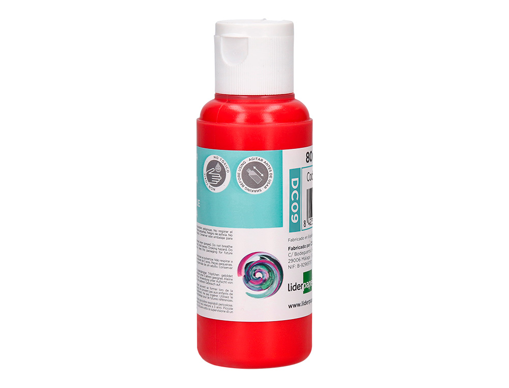 PINTURA ACRILICA LIDERPAPEL FRASCO DE 80 ML VERMELHO