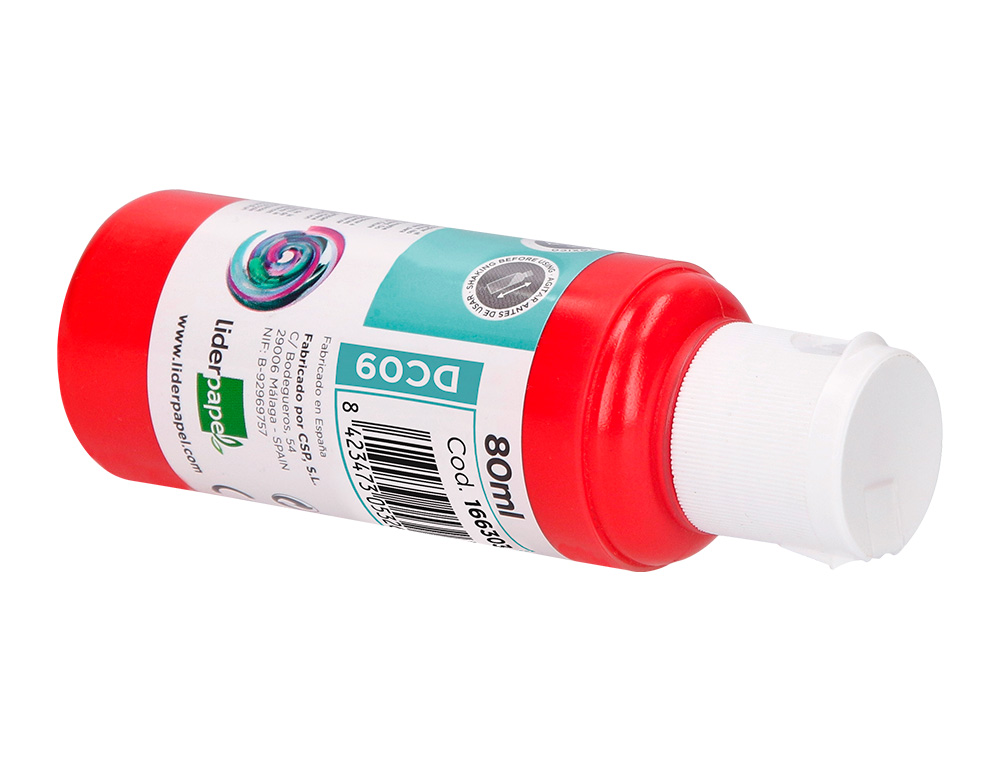 PINTURA ACRILICA LIDERPAPEL FRASCO DE 80 ML VERMELHO