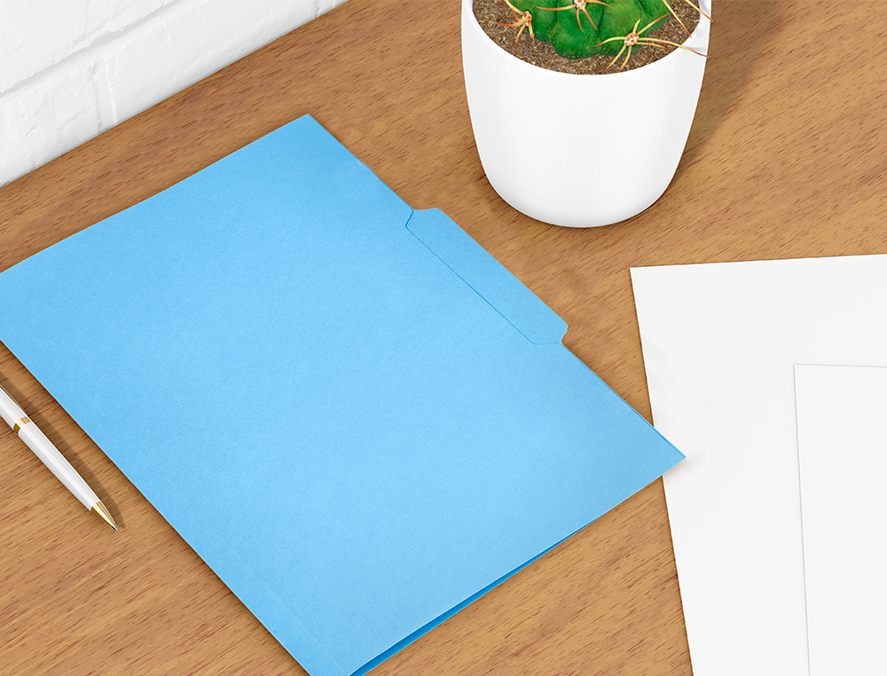 CLASSIFICADOR LIDERPAPEL EM CARTOLINA FOLIO PESTANA CENTRAL 240G/M2 AZUL