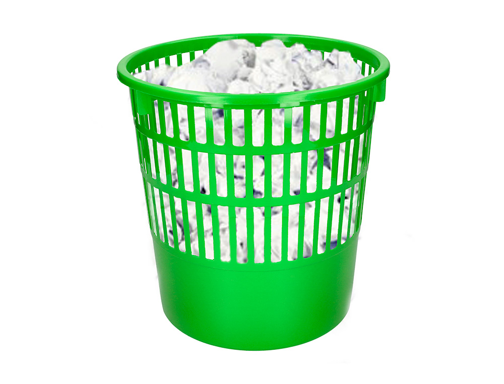 CESTO PLASTICO Q-CONNECT VERDE 15 LITROS