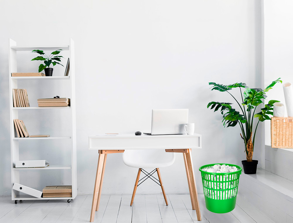 CESTO PLASTICO Q-CONNECT VERDE 15 LITROS