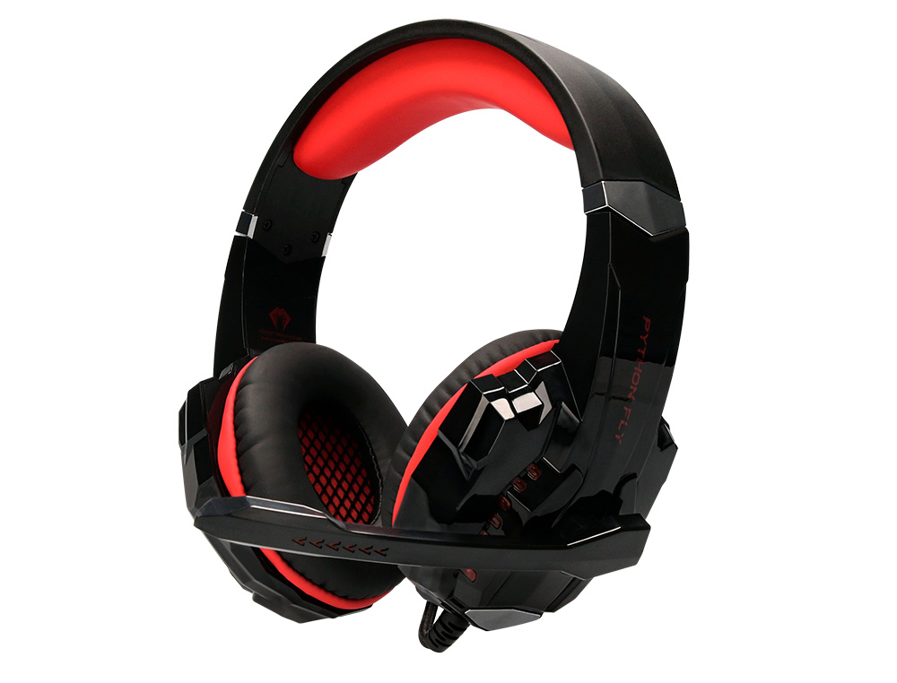 AURICULARES PARA GAMING Q-CONNECT COM MICROFONE AJUSTVEL E ILUMINAO LED COR PRETA