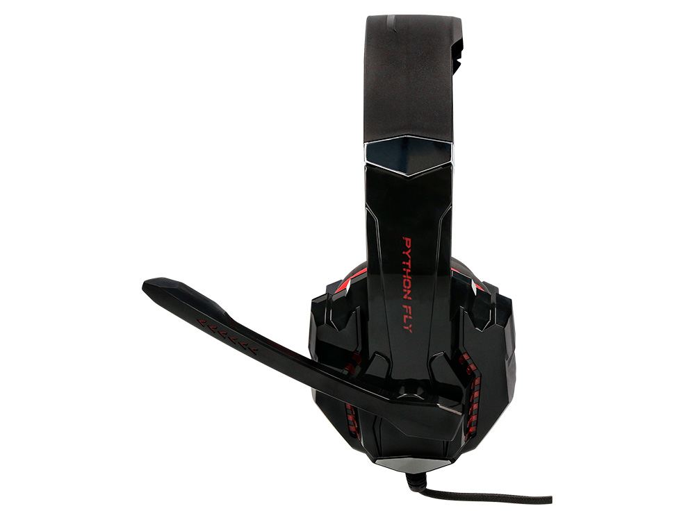 AURICULARES PARA GAMING Q-CONNECT COM MICROFONE AJUSTVEL E ILUMINAO LED COR PRETA