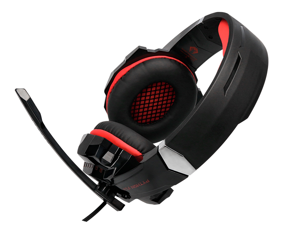AURICULARES PARA GAMING Q-CONNECT COM MICROFONE AJUSTVEL E ILUMINAO LED COR PRETA