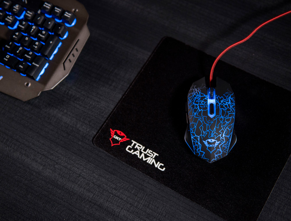RATO TRUST GXT105X IZZA GAMING OTICO LUZES LED 800-4000 PPP 6 BOTOES USB 2.0 CABO 1,80 M COR PRETO