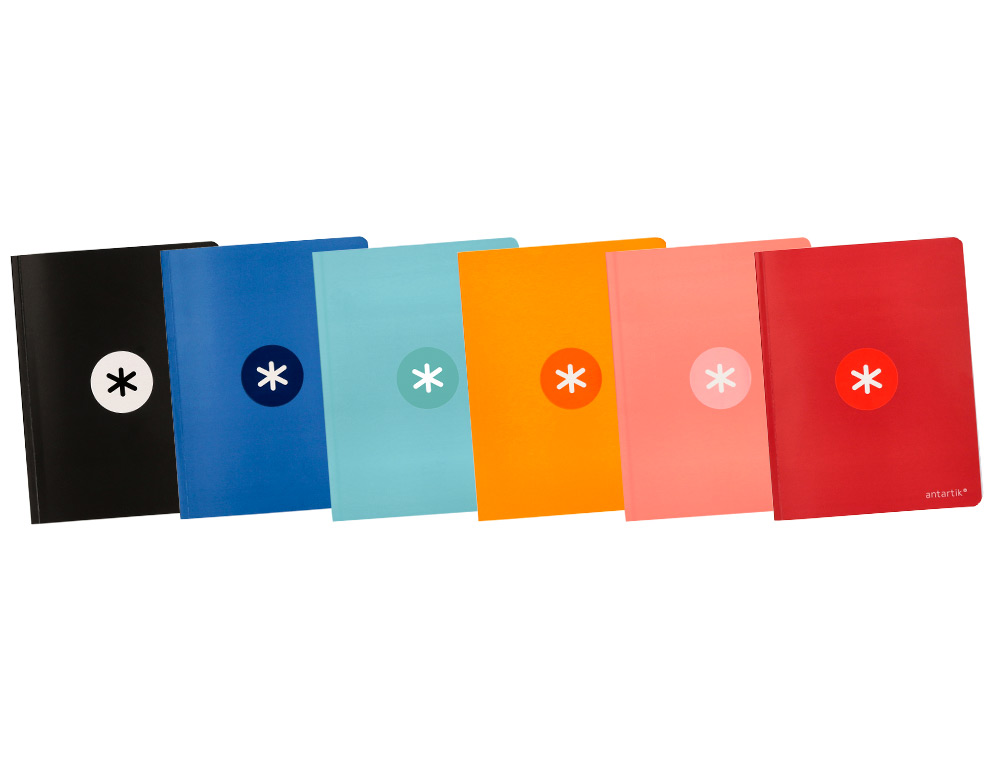 CADERNO COSIDO ANTARTIK A5+ PLUS 48 F 90 GR QUADRICULA 5 MM COM MARGEM 6 CORES SORTIDAS