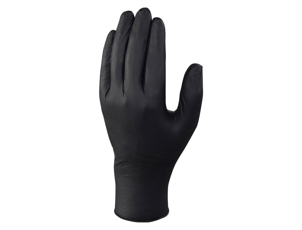 LUVAS DE NITRILO DELTAPLUS SEM PO DESCARTAVEL TAMANHO 10 COR PRETO CAIXA DE 100 UNIDADES