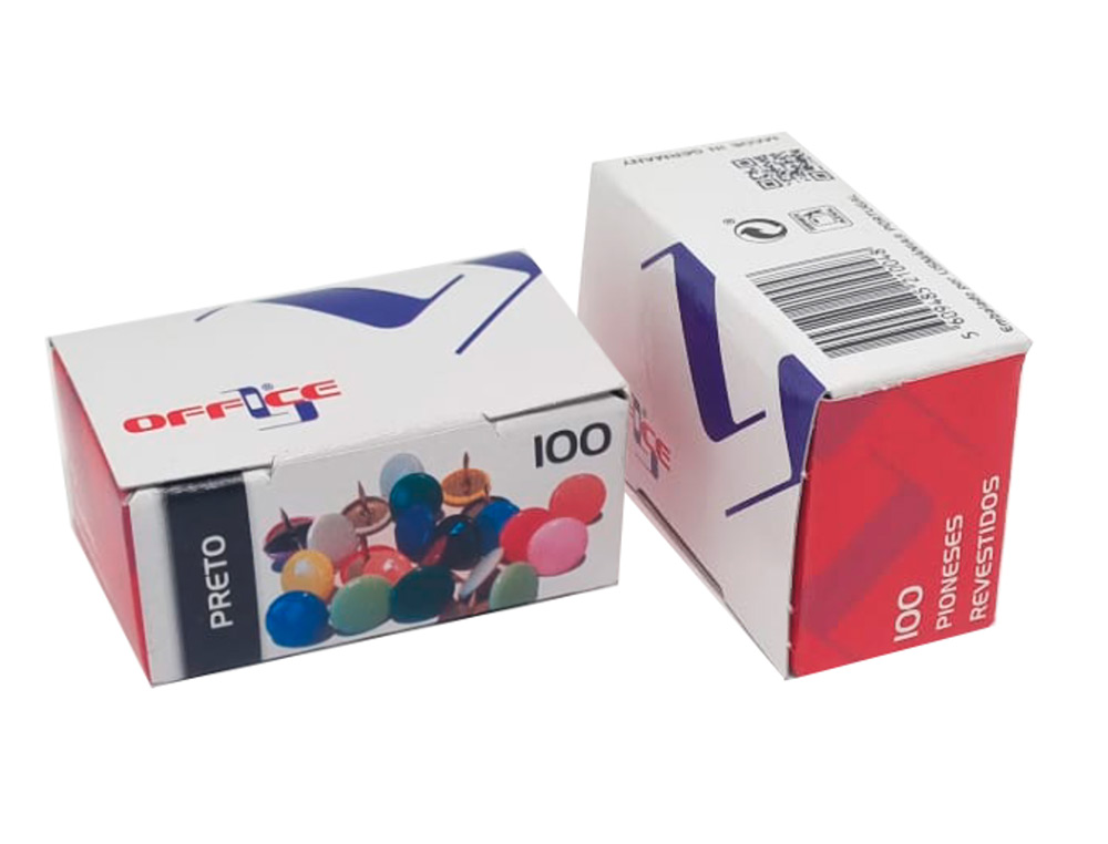 PIONESES LISMANIA OFFICE COR PRETO CAIXA DE 100 UNIDADES