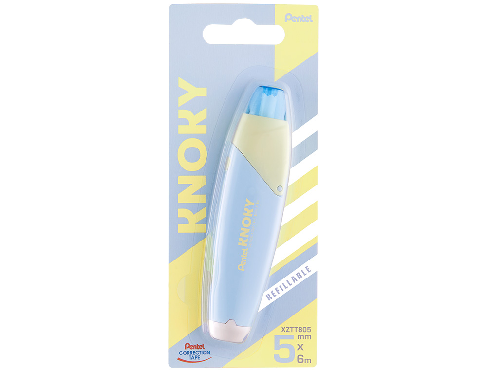 CORRETOR DE FITA PENTEL KNOKY 5MMX6M COR PASTEL AZUL CEU