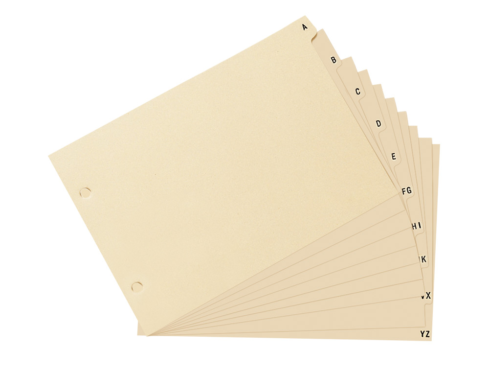 INDICE ALFABETICO LIDERPAPEL CLASSIFICADOR CARTOLINA PARA ARQUIVADOR QUARTO AO BAIXO