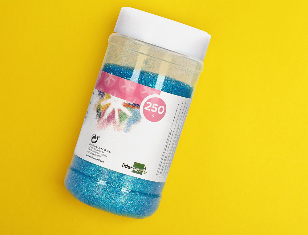 PURPURINA LIDERPAPEL FANTASIA CORES METALICAS PASTEL SORTIDAS FRASCO DE 250 GR