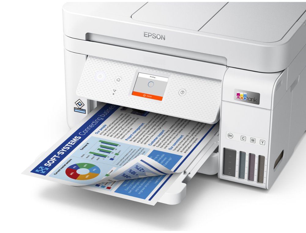 MULTIFUNCOES EPSON ECOTANK ET-4856 TINTA 33 PPM SCANNER COPIADORA IMPRESSORA FAX BANDEJA ENTRADA 250 FOLHAS