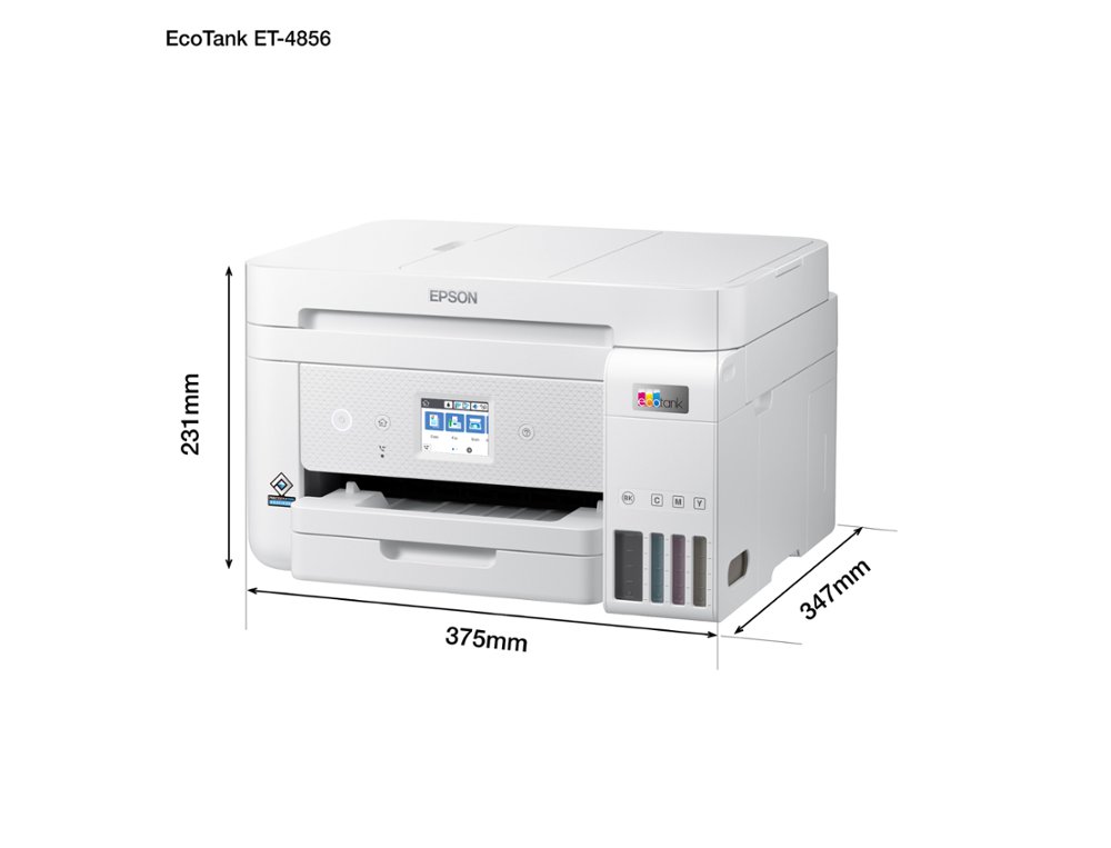 MULTIFUNCOES EPSON ECOTANK ET-4856 TINTA 33 PPM SCANNER COPIADORA IMPRESSORA FAX BANDEJA ENTRADA 250 FOLHAS