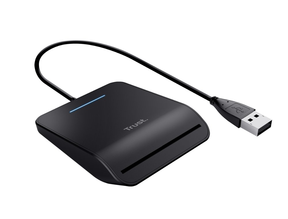 LEITOR DE CARTOES TRUST PRIMO DNI SMARTCARD USB-A COR PRETO