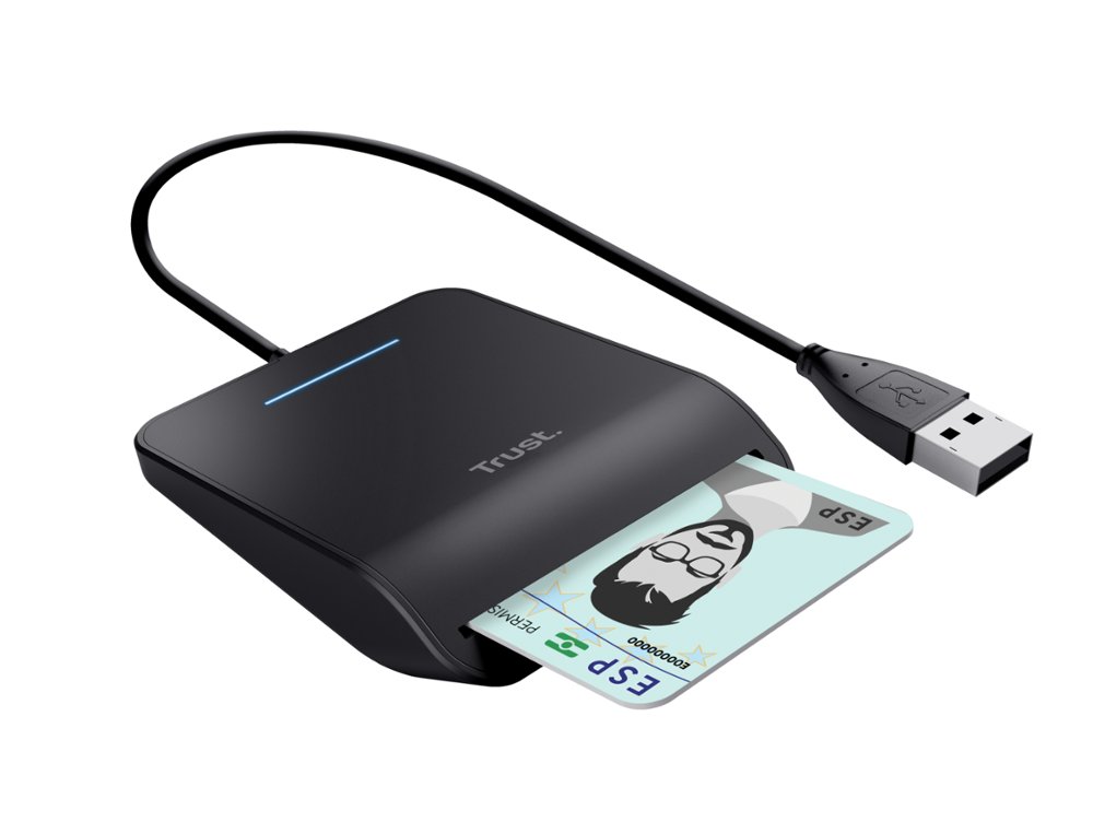 LEITOR DE CARTOES TRUST PRIMO DNI SMARTCARD USB-A COR PRETO