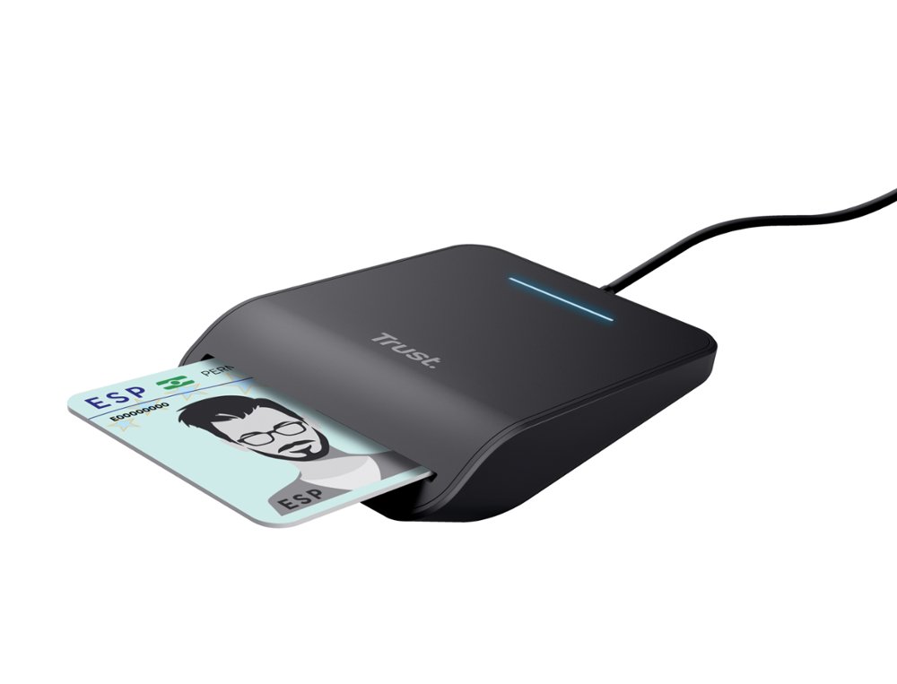 LEITOR DE CARTOES TRUST PRIMO DNI SMARTCARD USB-A COR PRETO
