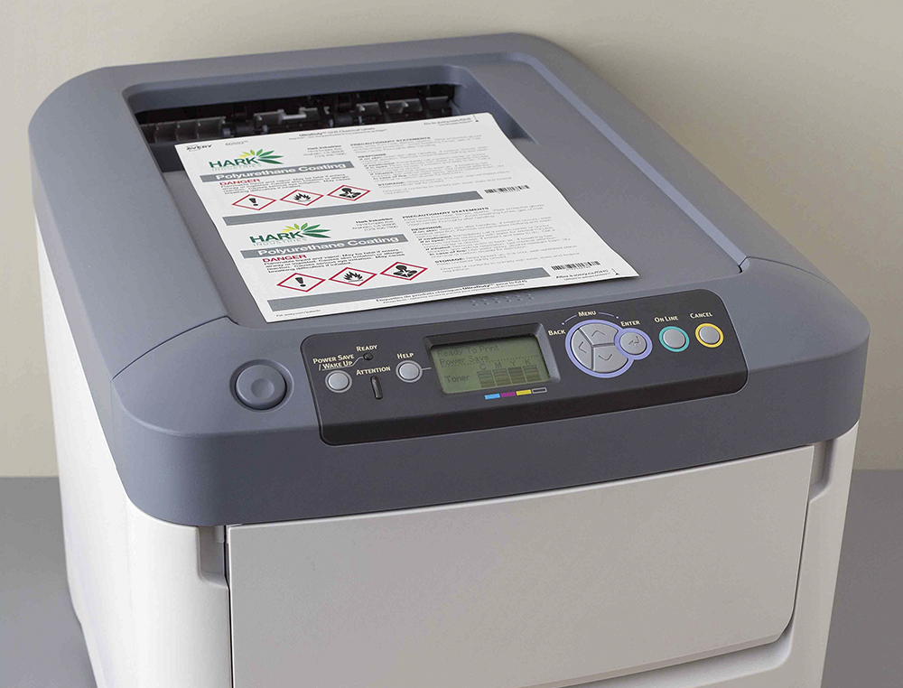 ETIQUETA ADESIVA AVERY POLITILENO BRANCO PERMANENTE PARA LASER FOTOCOPIADORA 210X297 MM BLISTER 10 ETIQUETAS