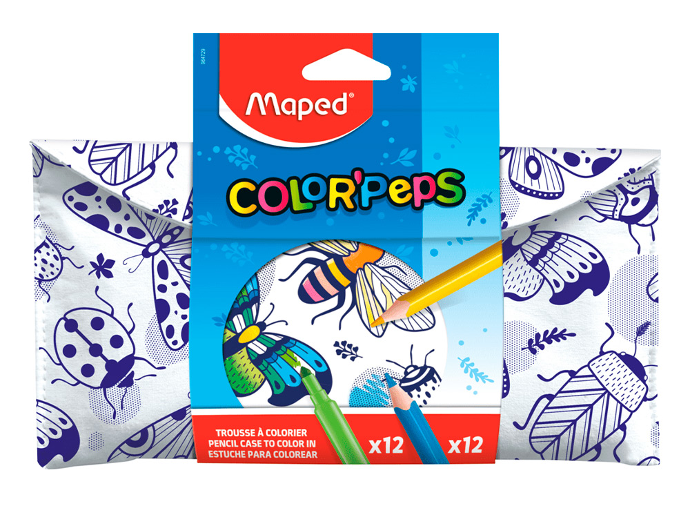 CONJUNTO PARA COLORIR MAPED 12 MARCADORES + 12 LAPIS CORES SORTIDAS