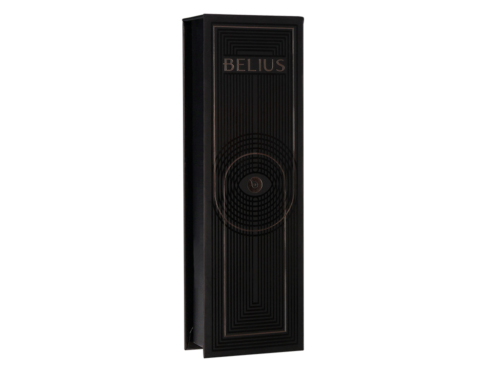 ESFEROGRAFICA BELIUS TURBO ALUMINIO DESENHO PRETO TINTA AZUL CAIXA DESIGN