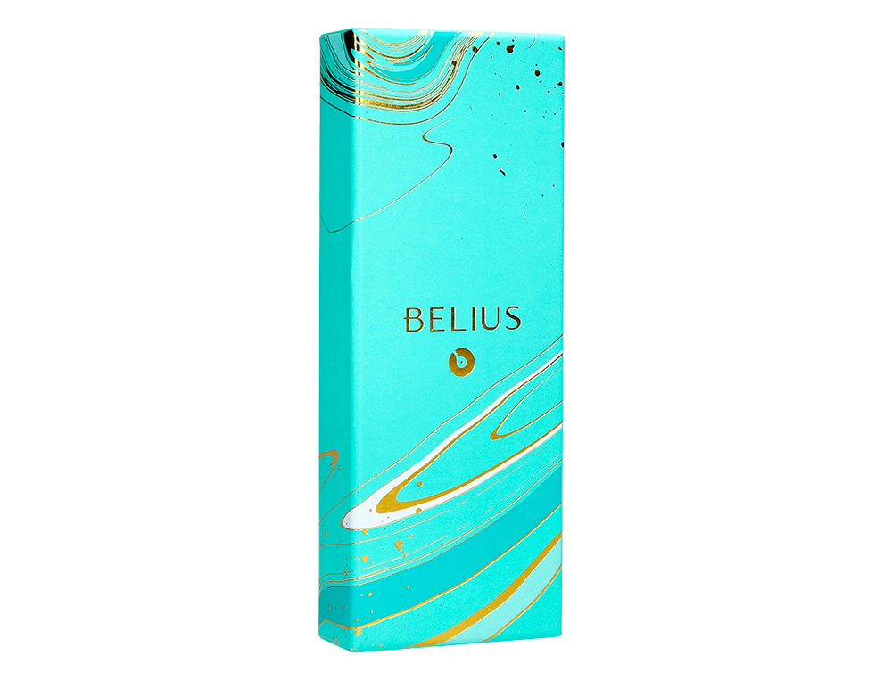 ROLLER BELIUS AQUA ALUMINIO DESENHO TURQUESA E DOURADO TINTA PRETA CAIXA DESIGN