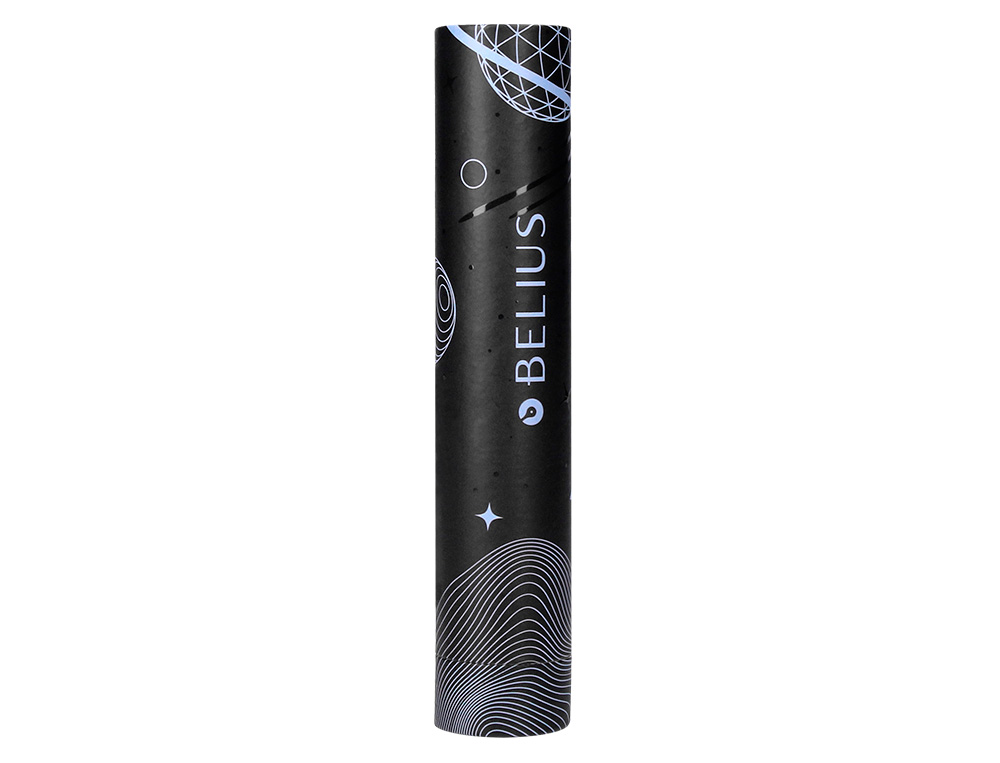 ESFEROGRAFICA BELIUS ROCKET B ALUMINIO DESENHO MINIMALISTA AZUL CAIXA CILINDRICA TINTA AZUL