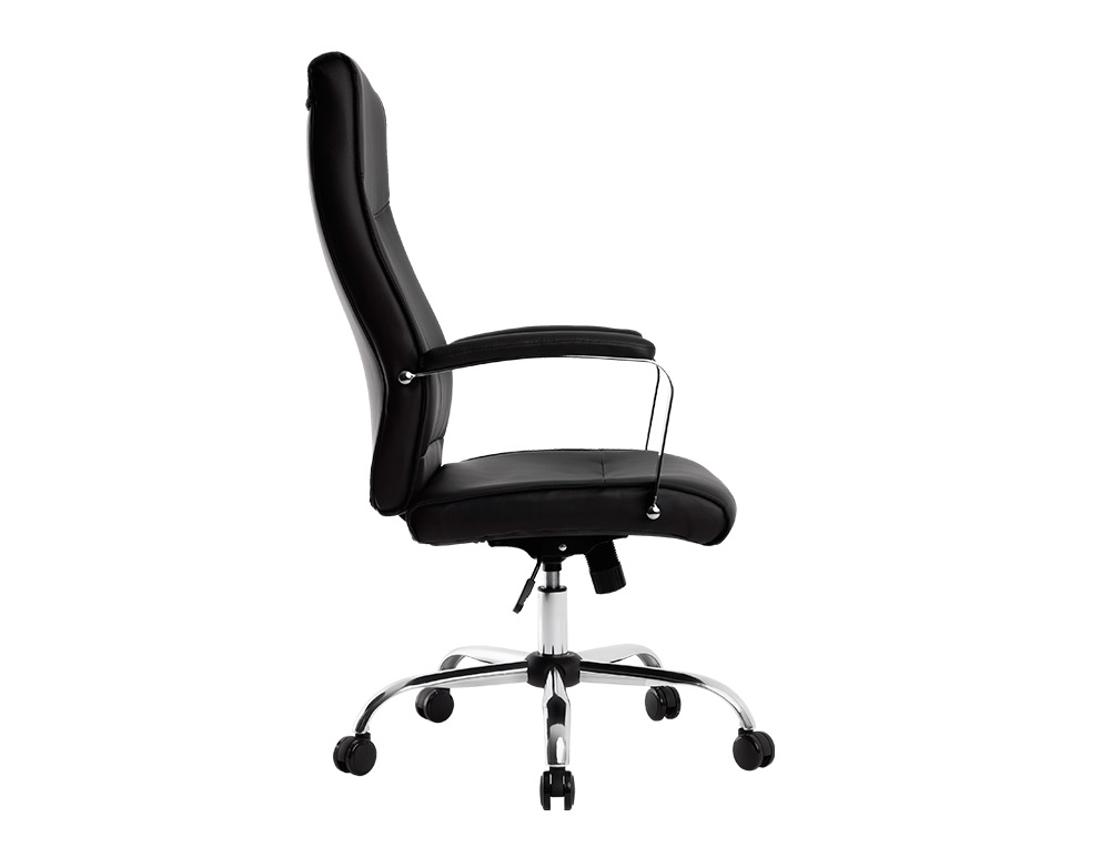 CADEIRA DE DIRECAO Q-CONNECT MODENA IMIT DE PELE BASE METAL ALT MAX 1210 MM LARG 630 MM PROF 650 MM RODAS PREMIUM COR PR